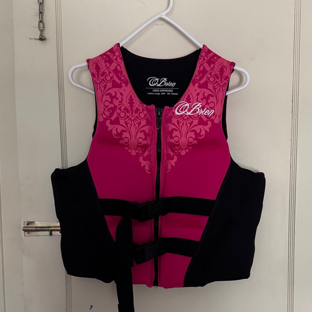 Women's Pink and Black Life Vest